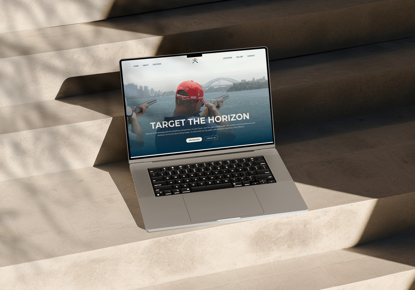 Laser Shoot website on laptop