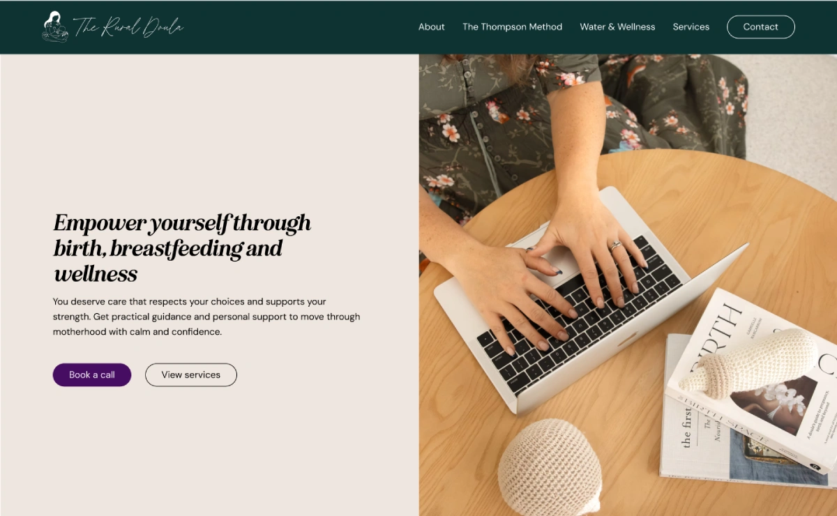 maggi gray website hero section